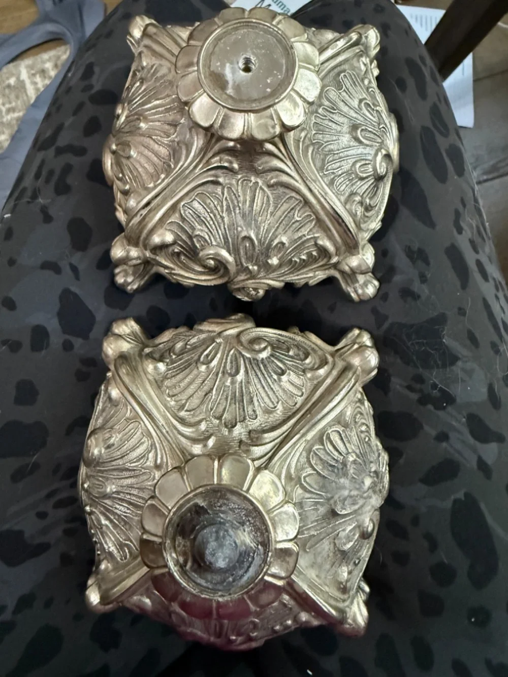 Vintage Japan Silverplate Rococo Candlesticks Pair Ornate Project Restoration